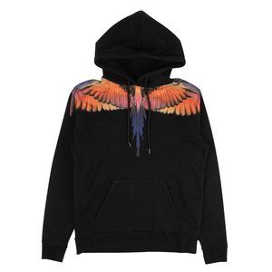 MARCELO BURLON Black Pink Wings Cotton Hoodie Size XL $475